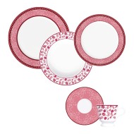 Jogo Para Jantar 30 Peças Capri Secret Garden Rosa